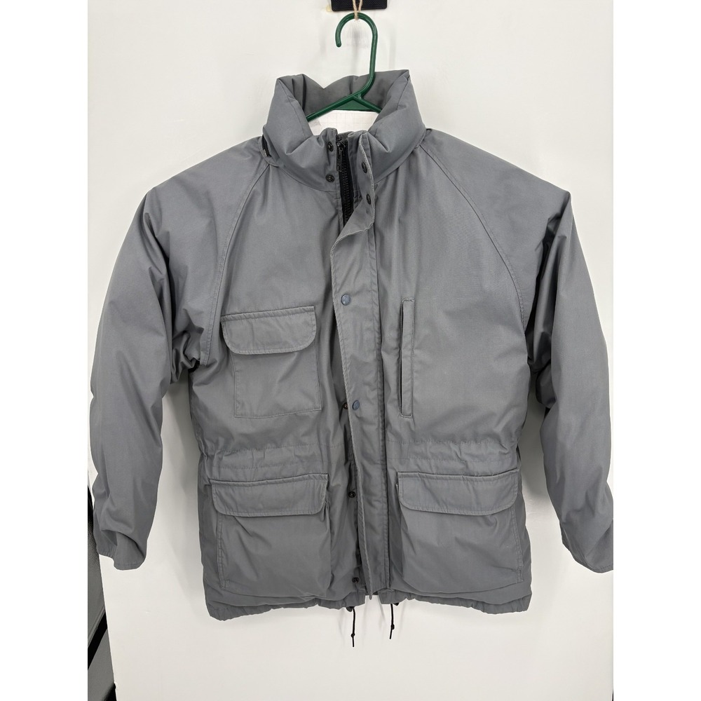 Eddie Bauer Vintage Men's Goose Down Parka Coat Gray Puffer Jacket USA XL 90s